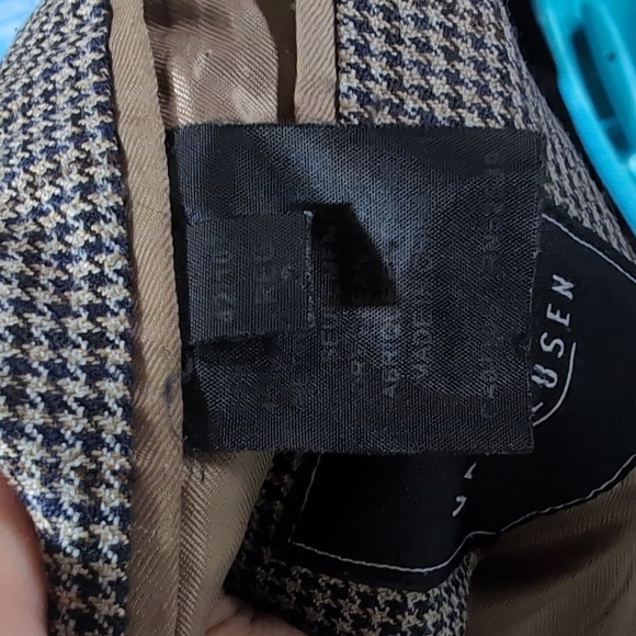 Van Heusen Brown 2 Button Suit Jacket Blazer Men 42 Reg Bamboo Wool - Picture 8 of 9